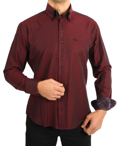 Wine red classic slim fit - –,